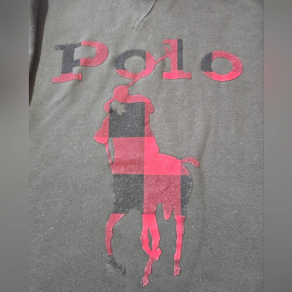 Polo Ralph Lauren Buffalo Plaid Logo Hoodie with Pockets Mens Size L - Picture 2 of 11